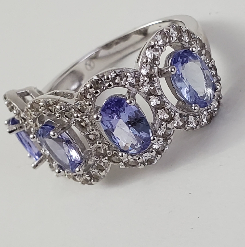 Twilight Symphony Sterling Silver 925 Tanzanite Ring - Picture 4 of 13